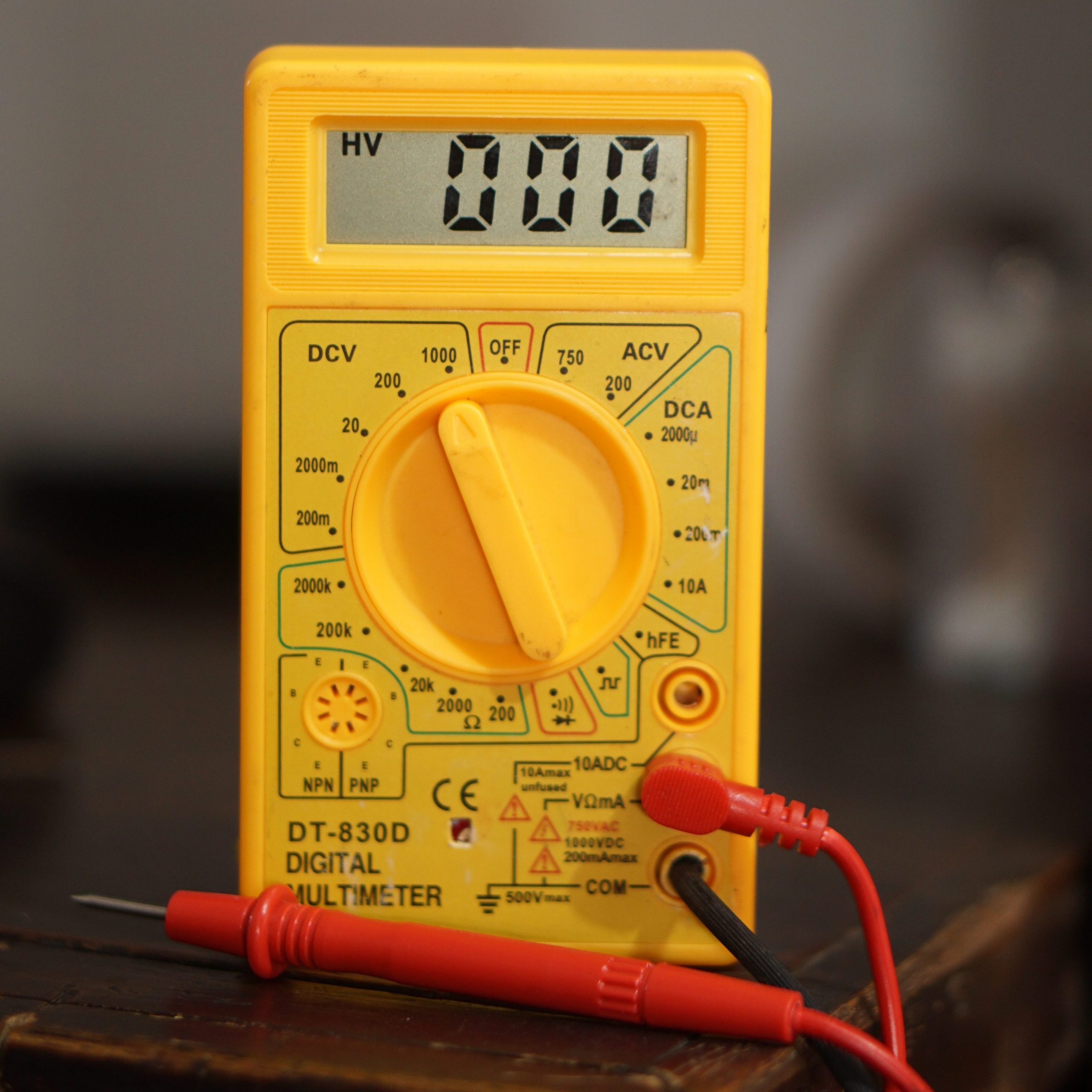 Yellow digital multimeter