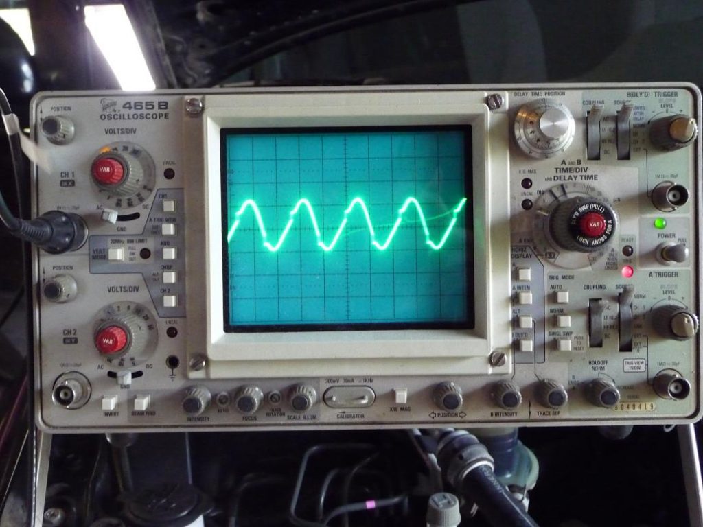 Birds eye view of a Tektronix Oscilloscope 